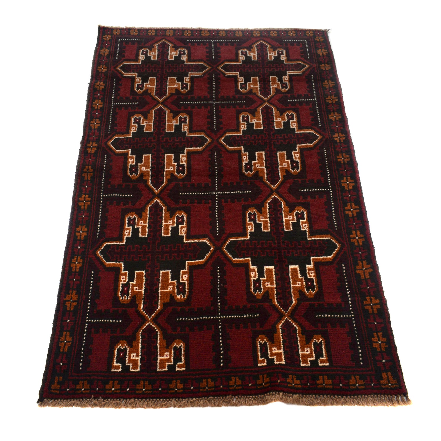 Handmade Balochi Rug 3' 7" x 5' 10" ft / 108 x 179 cm - No. W27290
