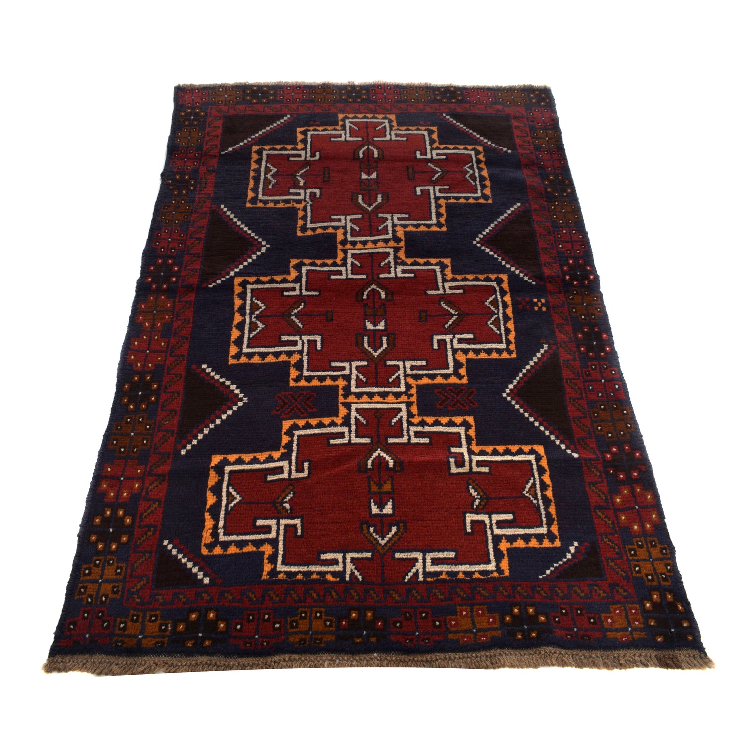 Handmade Balochi Rug 3' 9" x 5' 10" ft / 114 x 177 cm - No. W27293