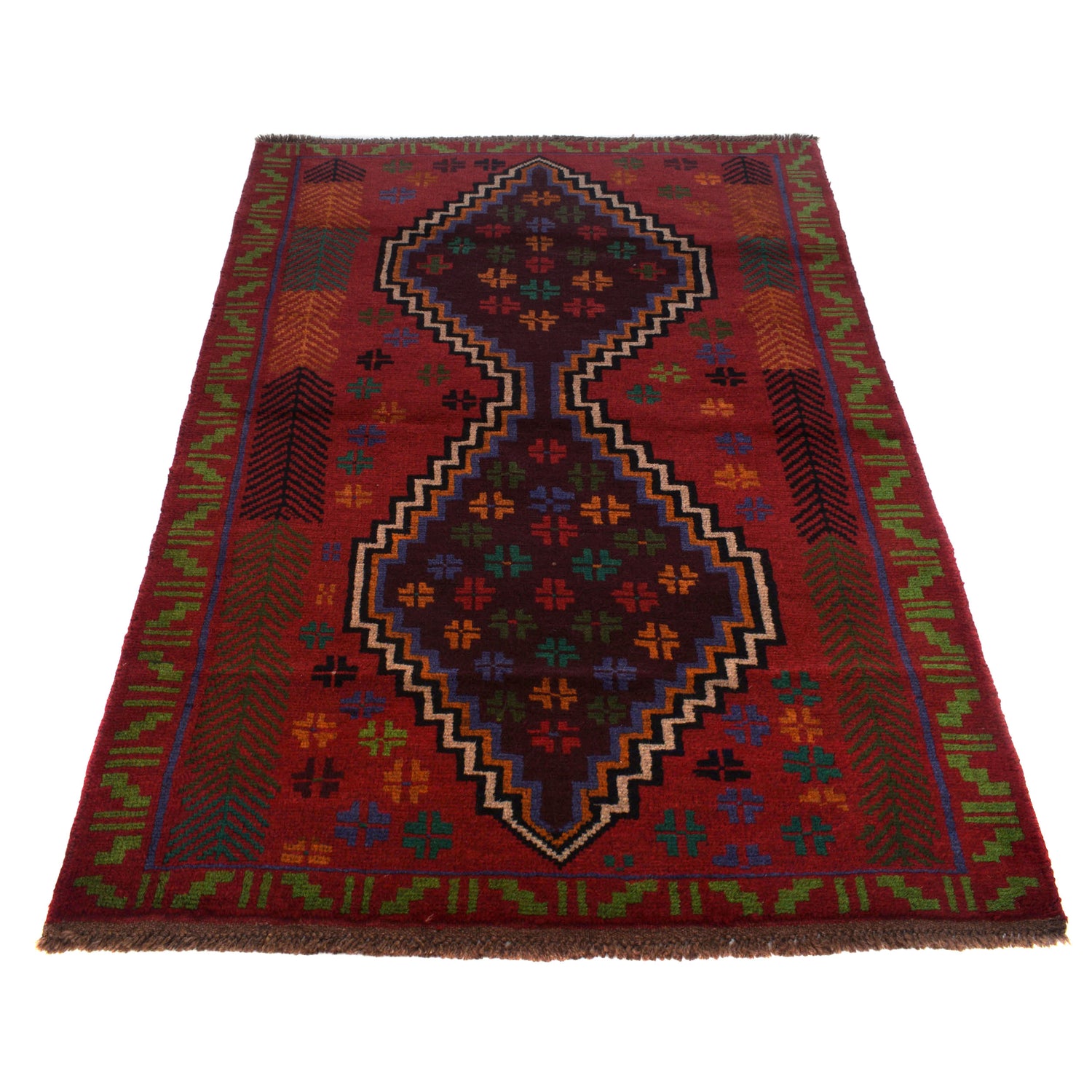 Handmade Balochi Rug 4' 1" x 5' 10" ft / 125 x 178 cm - No. W27296