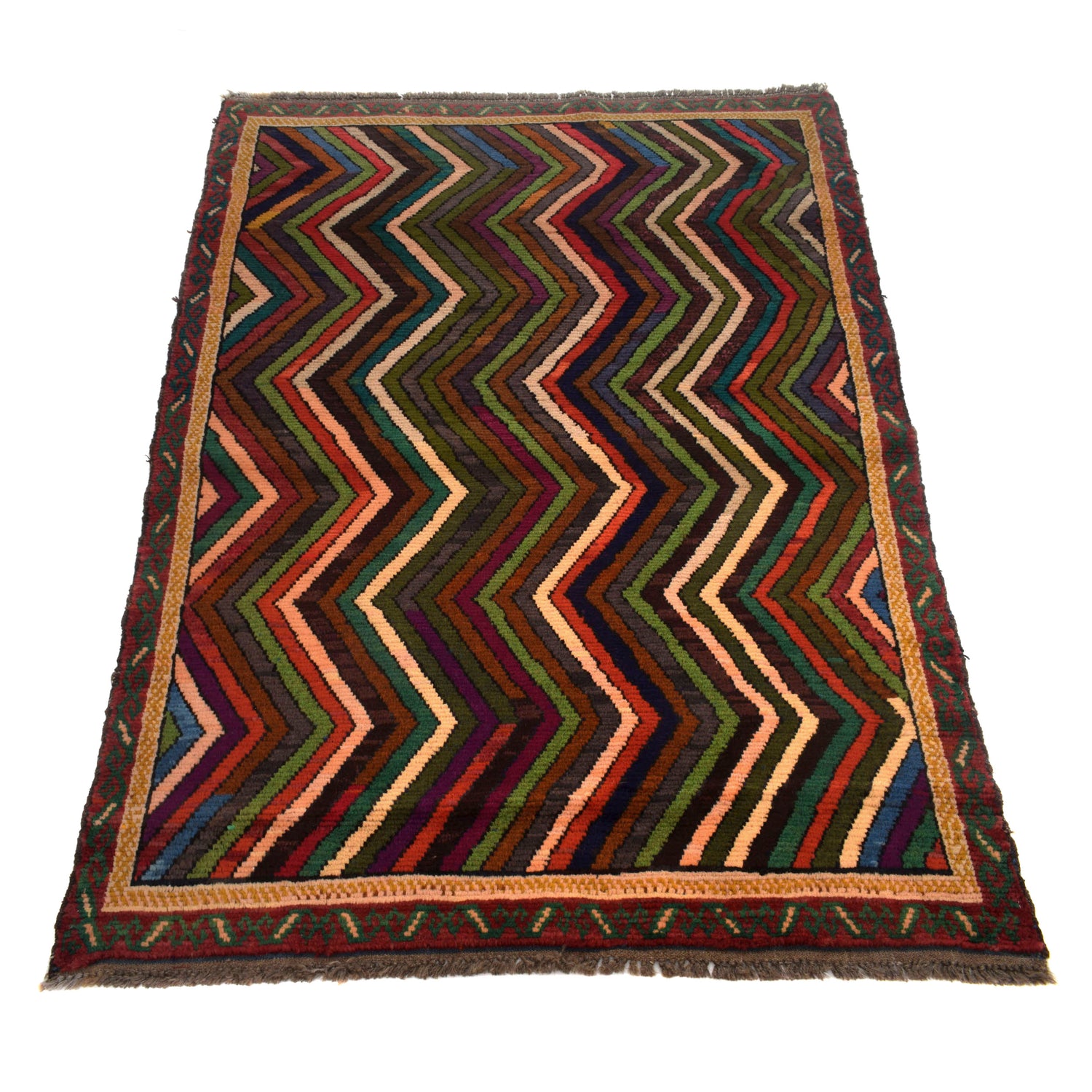 Handmade Balochi Rug 4' 0" x 5' 8" ft / 122 x 173 cm - No. W27302