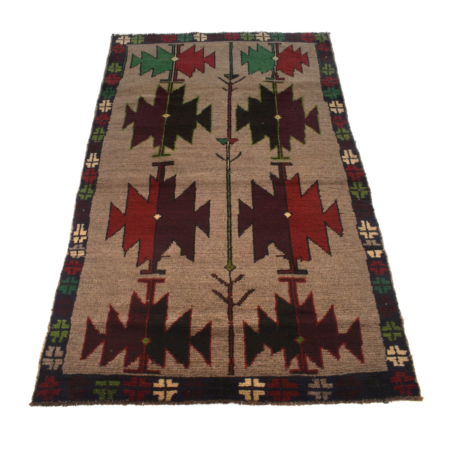 Handmade Balochi Rug 3' 5" x 6' 0" ft / 104 x 184 cm - No. W27303
