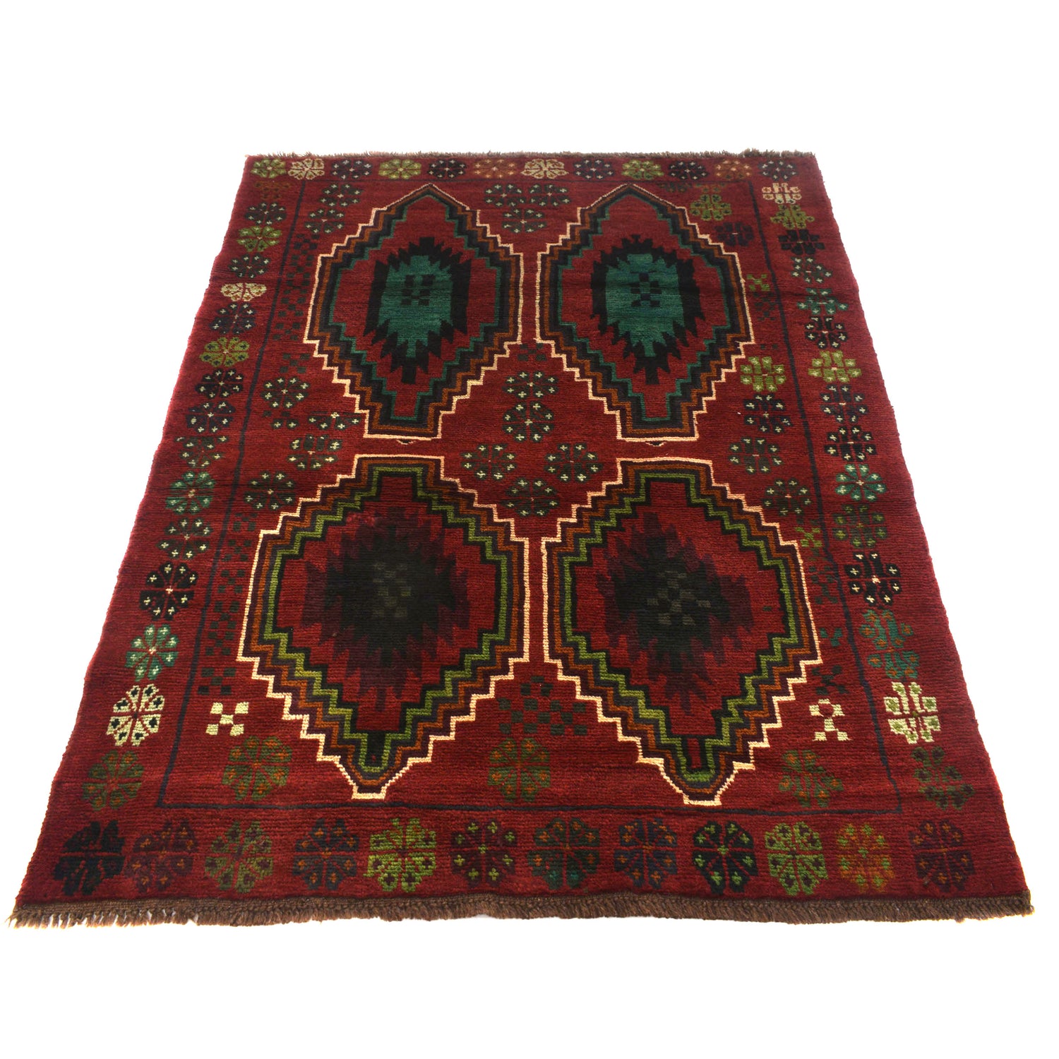 Handmade Balochi Rug 4' 4" x 5' 9" ft / 131 x 175 cm - No. W27312