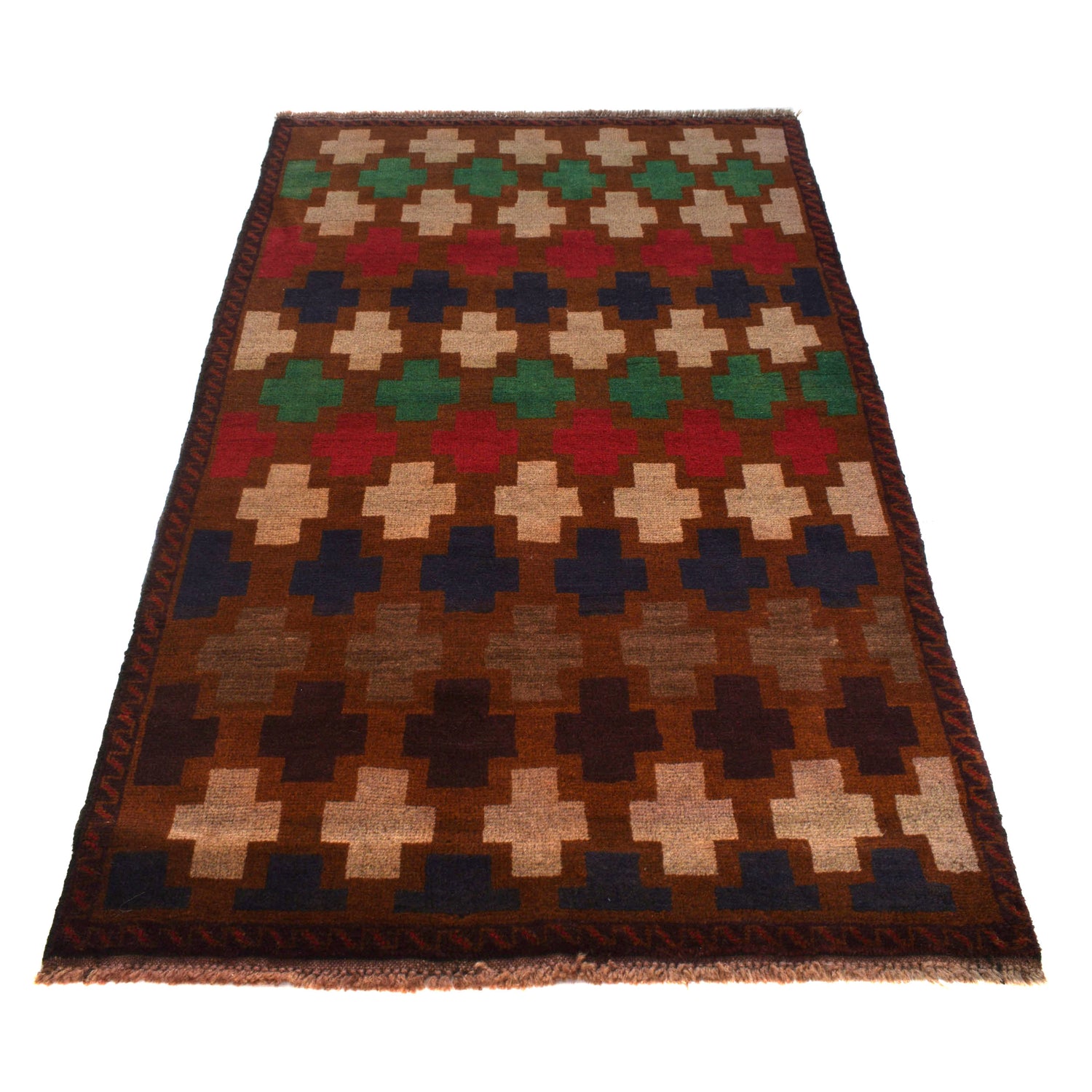 Handmade Balochi Rug 3' 9" x 6' 3" ft / 115 x 191 cm - No. W27319