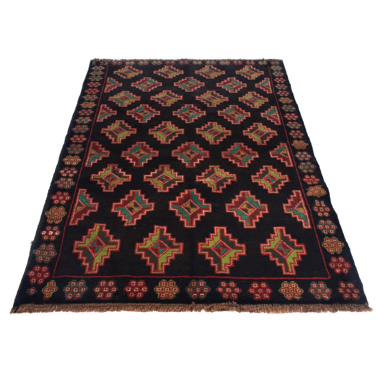 Handmade Balochi Rug 4' 3" x 6' 3" ft / 129 x 191 cm - No. W27342