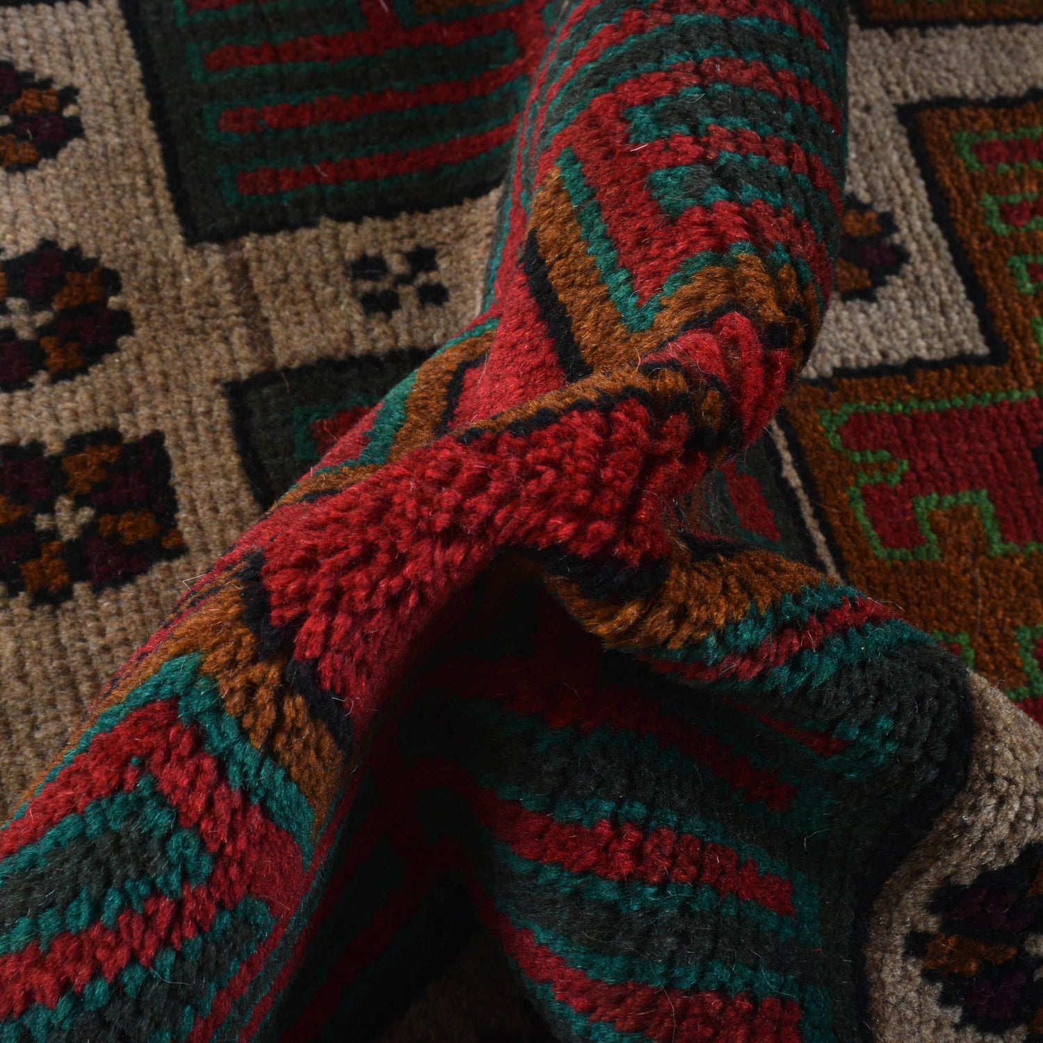 Handmade Balochi Rug 4' 0" x 6' 7" ft / 123 x 201 cm - No. W27347