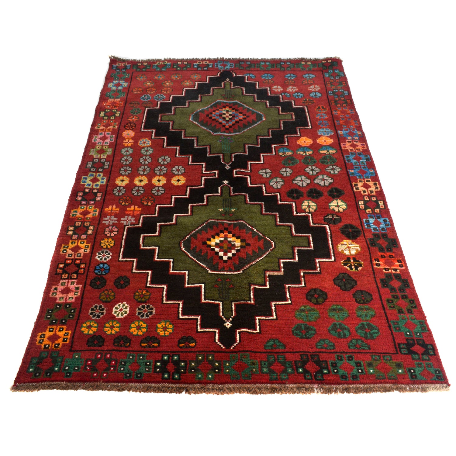 Handmade Balochi Rug 4' 2" x 6' 7" ft / 126 x 201 cm - No. W27349