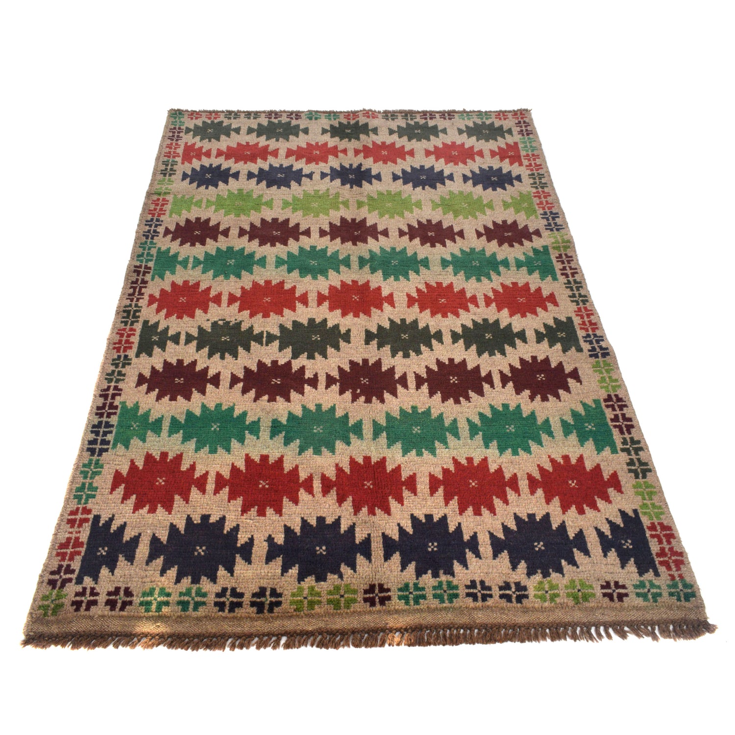 Handmade Balochi Rug 4' 1" x 6' 6" ft / 124 x 199 cm - No. W27361