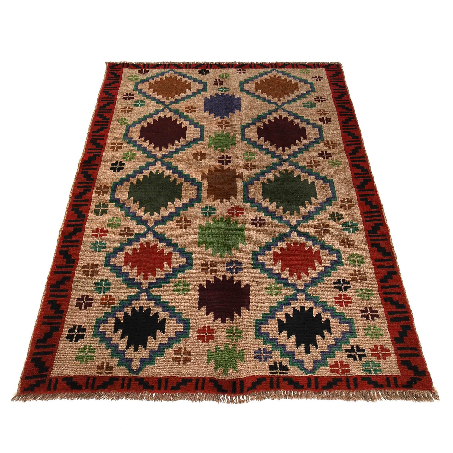 Handmade Balochi Rug 4' 1" x 6' 0" ft / 124 x 184 cm - No. W27369