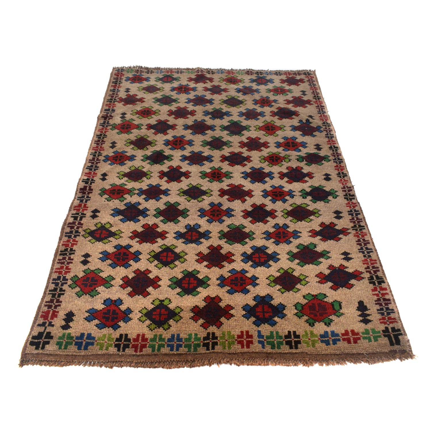 Handmade Balochi Rug 4' 1" x 6' 7" ft / 125 x 200 cm - No. W27370