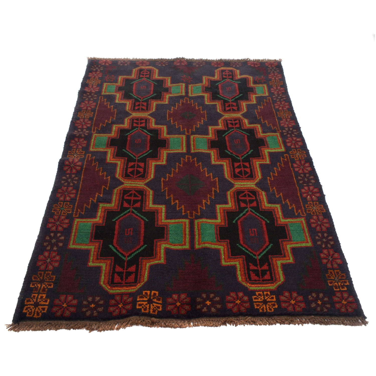 Handmade Balochi Rug 3' 11" x 6' 2" ft / 119 x 187 cm - No. W27378