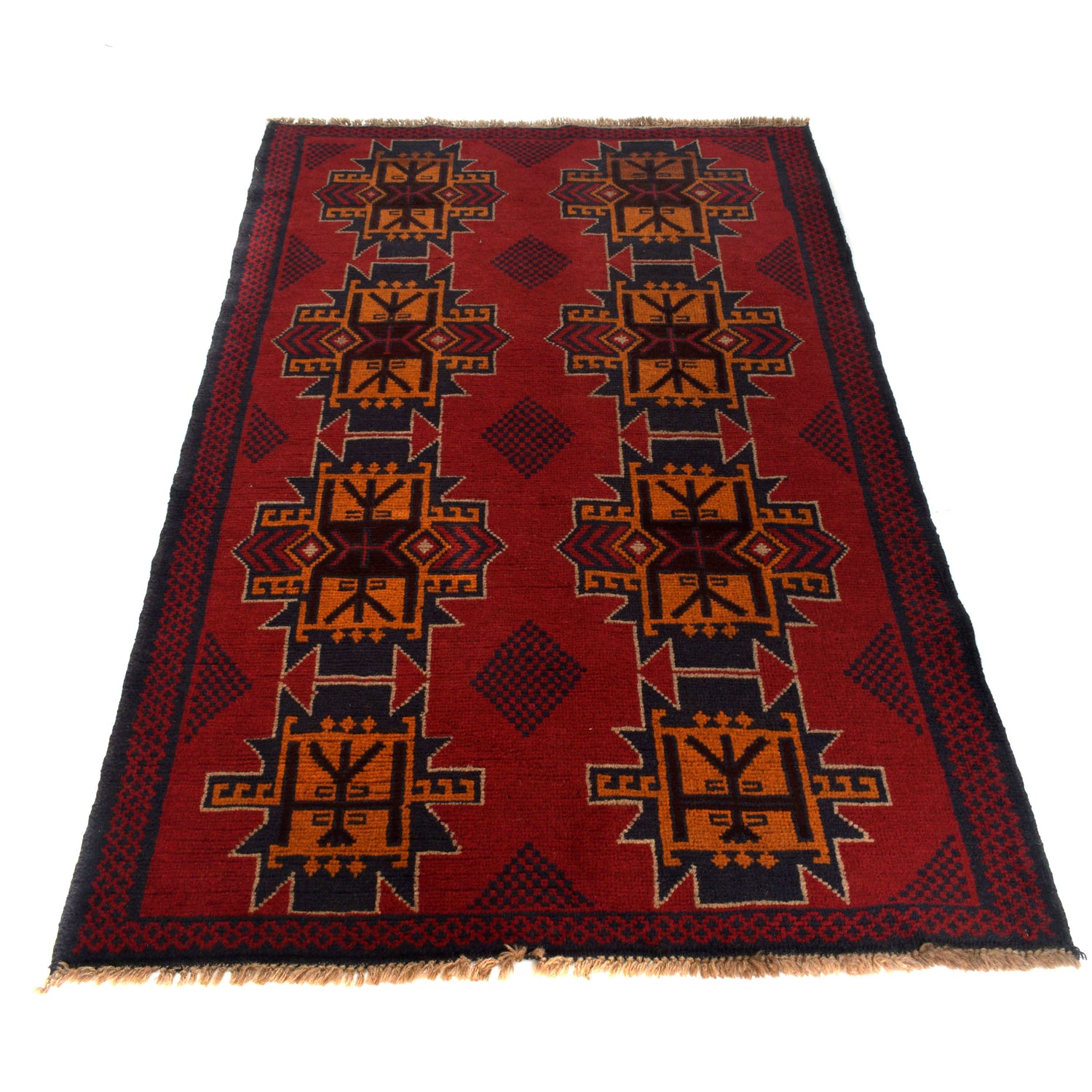 Handmade Balochi Rug 3' 10" x 6' 4" ft / 116 x 193 cm - No. W27396