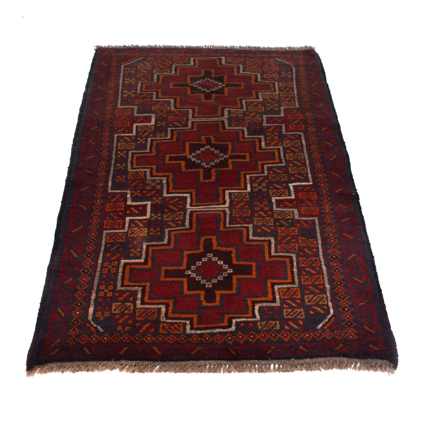 Handmade Balochi Rug 3' 11" x 6' 3" ft / 119 x 190 cm - No. W27399