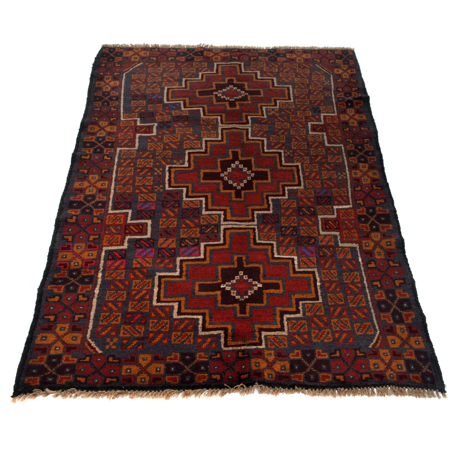 Handmade Balochi Rug 3' 7" x 6' 1" ft / 110 x 185 cm - No. W27406