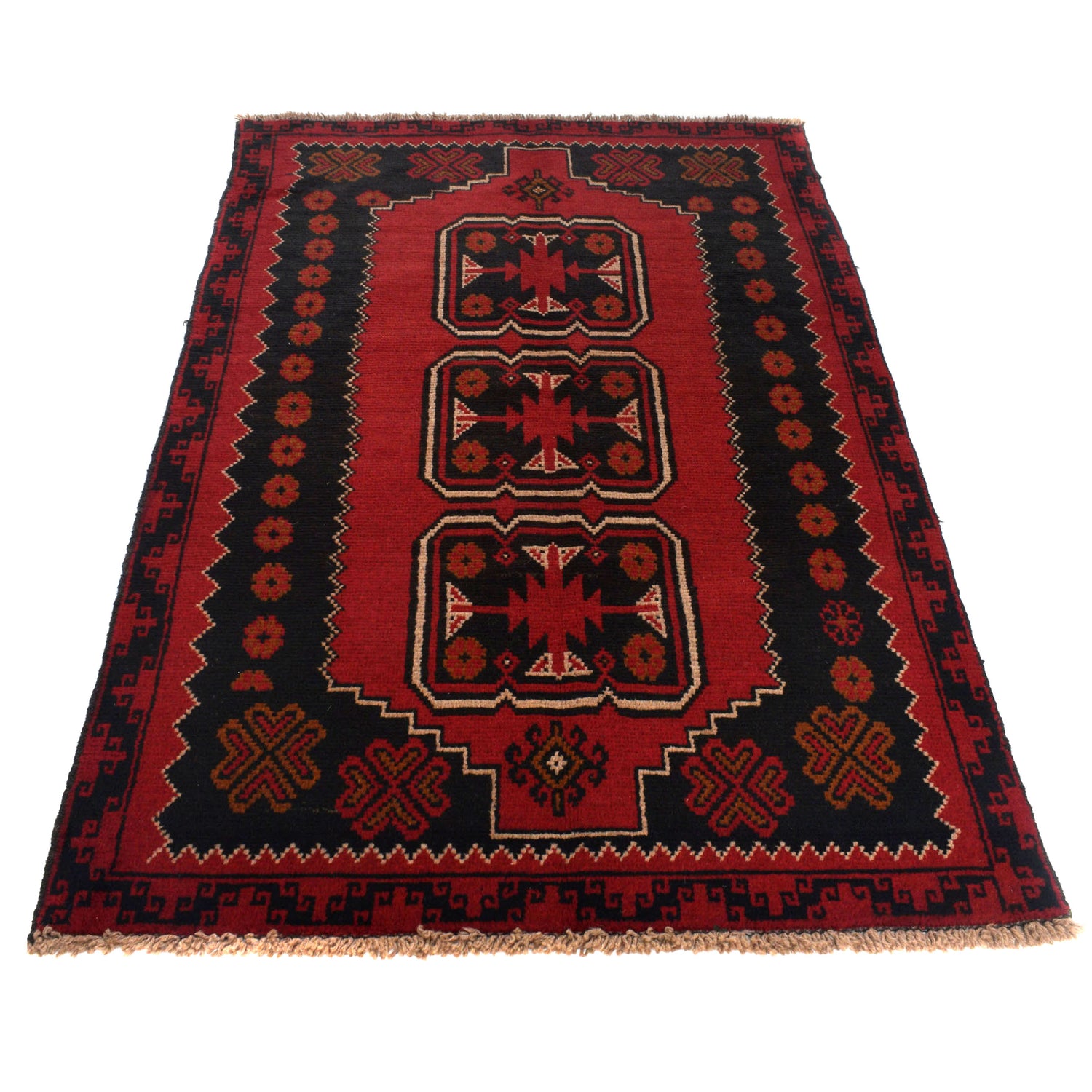 Handmade Balochi Rug 3' 8" x 6' 2" ft / 111 x 187 cm - No. W27410