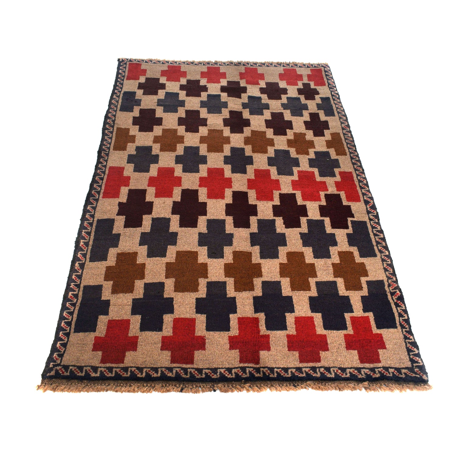 Tribal Baloch Rug 3' 7" x 5' 12" ft / 108 x 182 cm - No. W27415