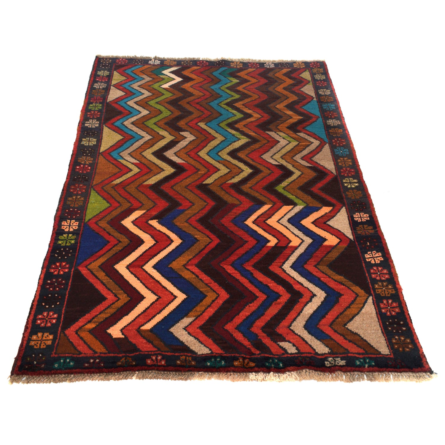 Tribal Baloch Rug 3' 7" x 6' 0" ft / 110 x 183 cm - No. W27416