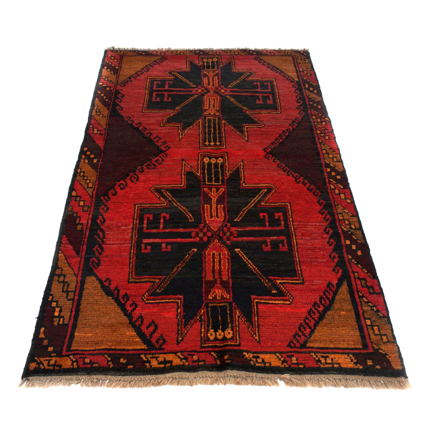 Tribal Baloch Rug 3' 8" x 6' 8" ft / 112 x 202 cm - No. W27417
