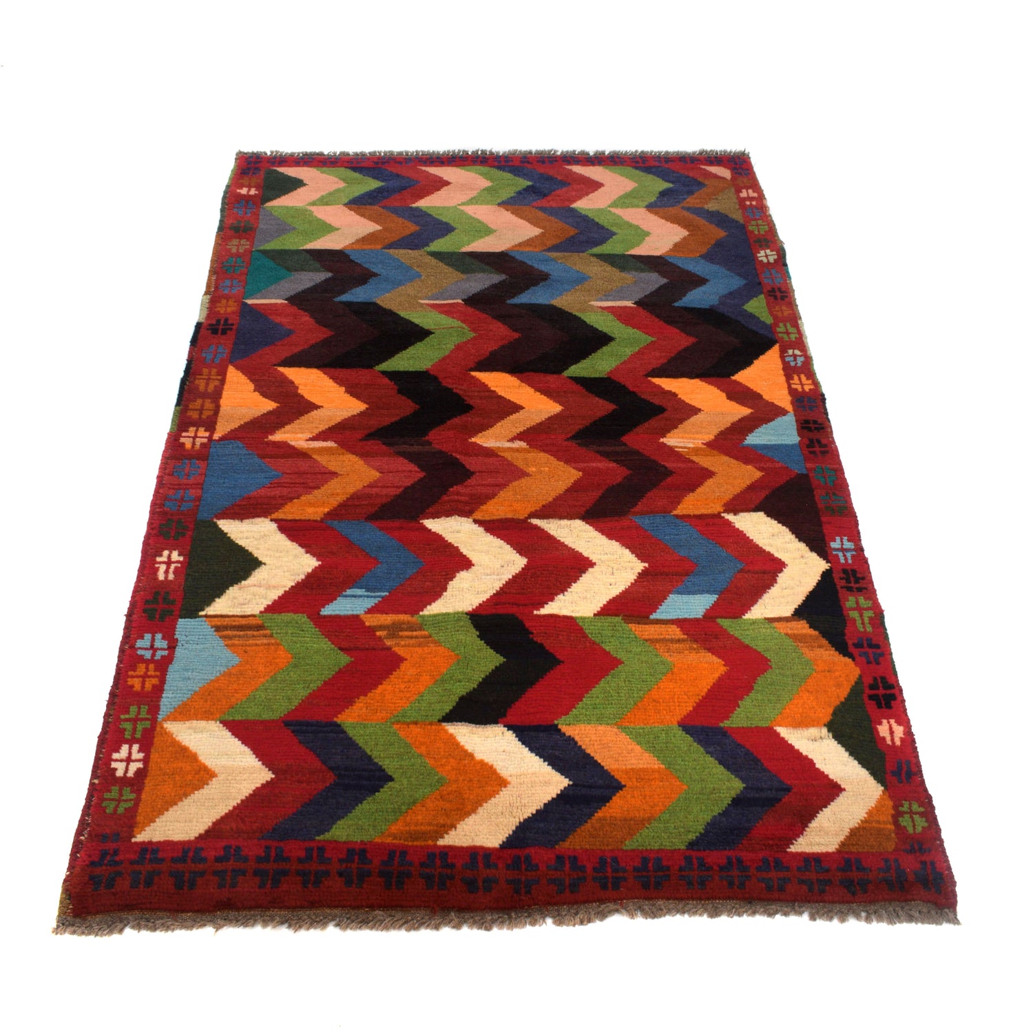Tribal Baloch Rug 3' 8" x 6' 3" ft / 111 x 190 cm - No. W27418