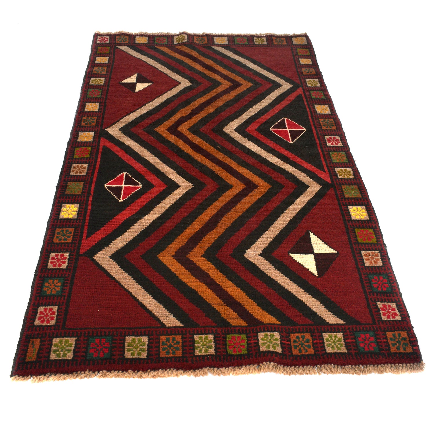 Tribal Baloch Rug 3' 3" x 6' 4" ft / 100 x 194 cm - No. W27429