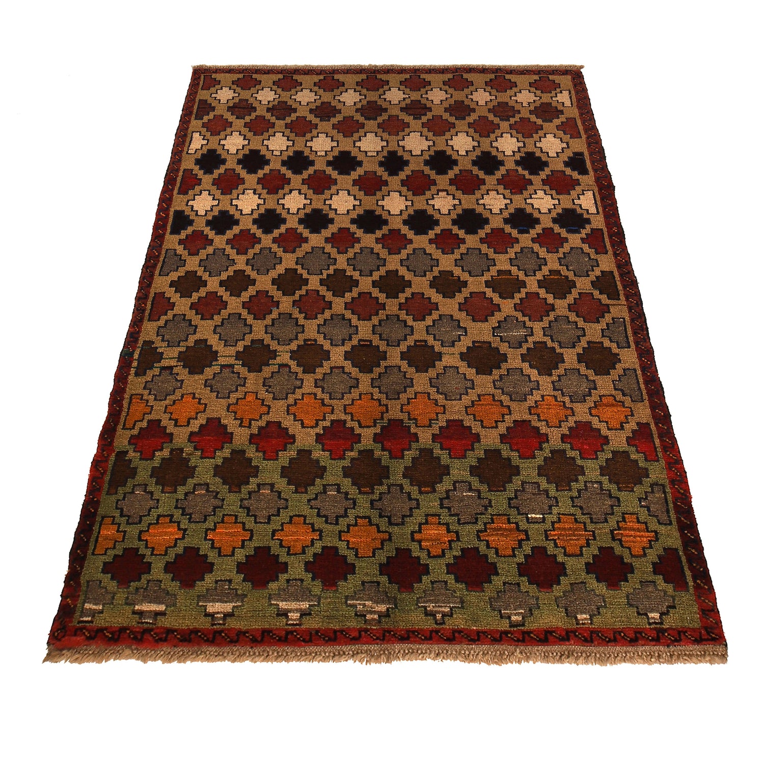 Tribal Baloch Rug 3' 10" x 5' 12" ft / 117 x 182 cm - No. W27430