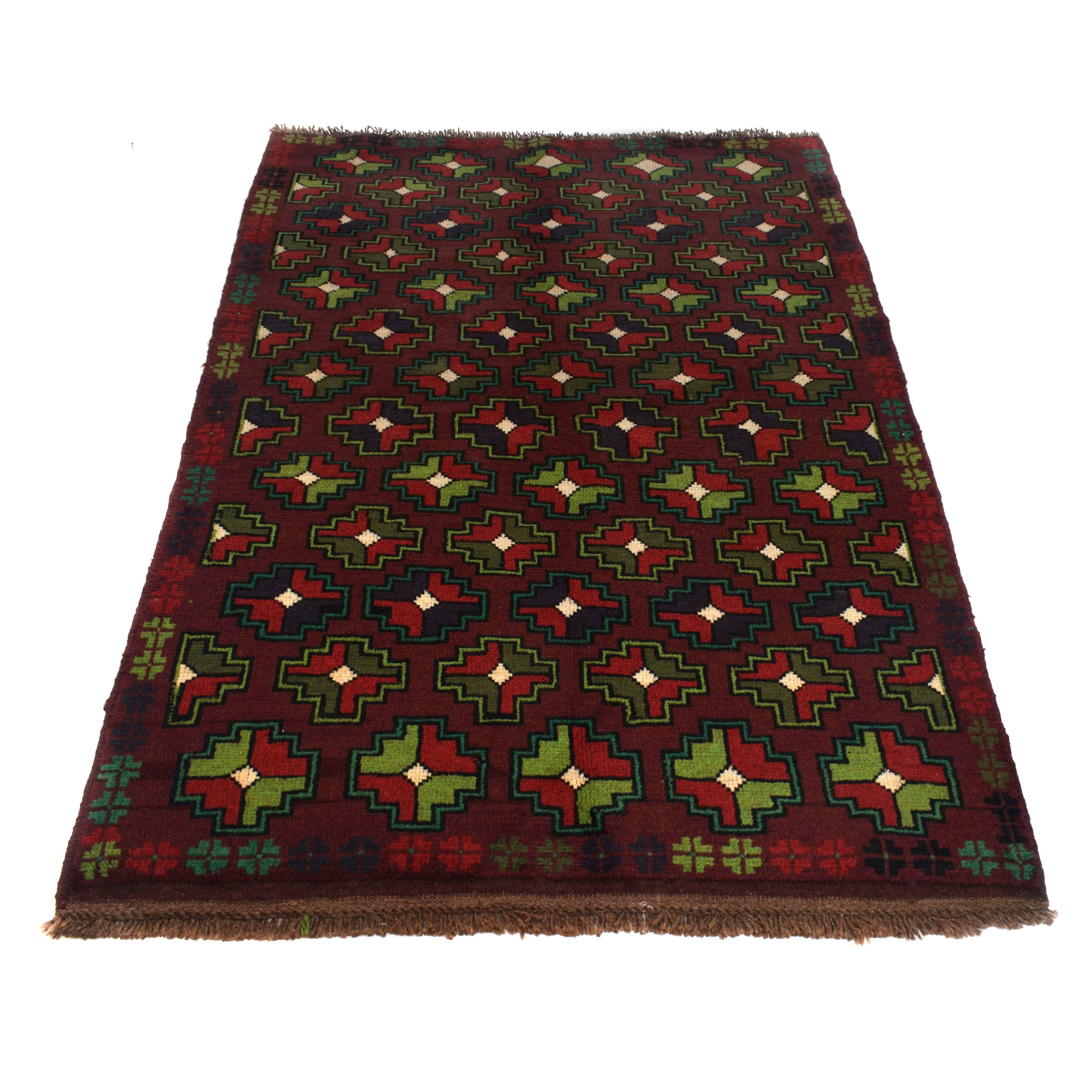 Tribal Baloch Rug 4' 0" x 6' 4" ft / 122 x 194 cm - No. W27433
