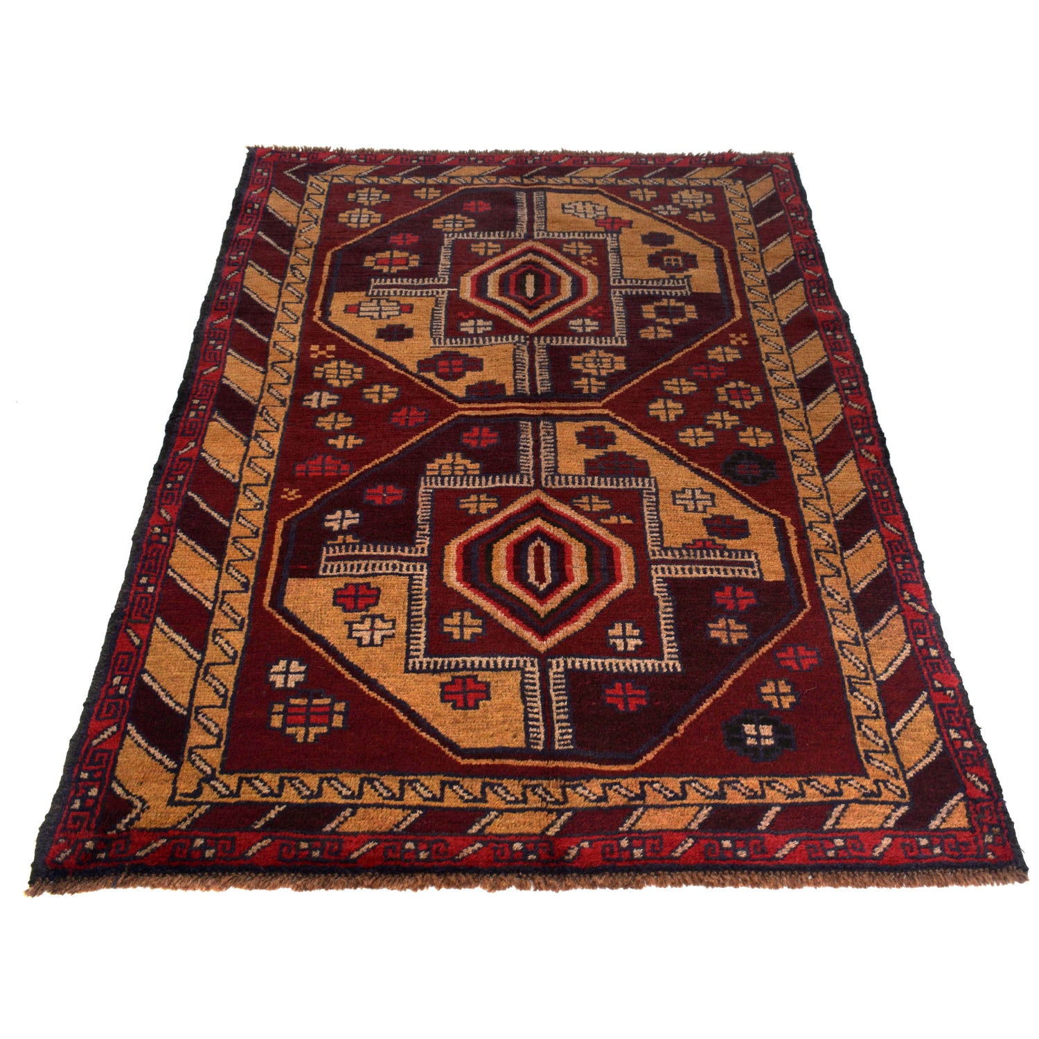 Tribal Baloch Rug 3' 10" x 6' 4" ft / 118 x 193 cm - No. W27434