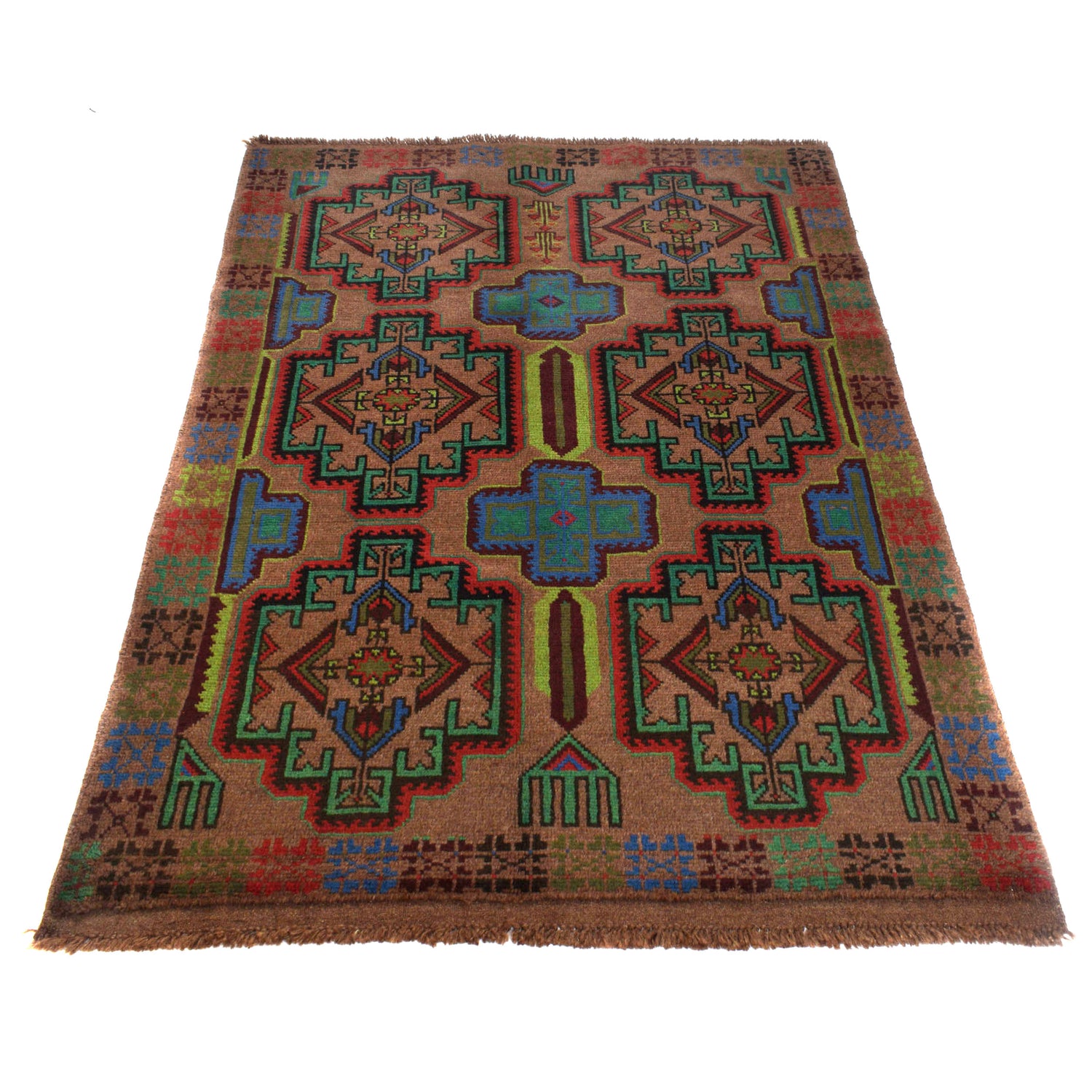 Tribal Baloch Rug 4' 2" x 6' 3" ft / 127 x 190 cm - No. W27440A