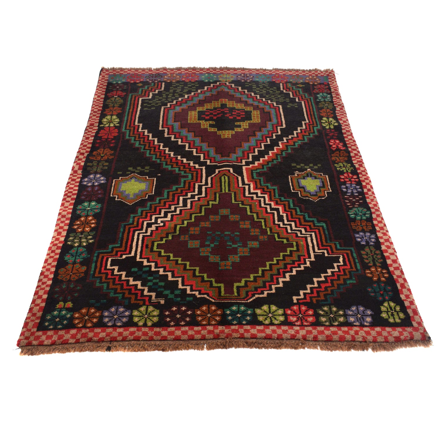 Tribal Baloch Rug 4' 1" x 5' 11" ft / 125 x 180 cm - No. W27442