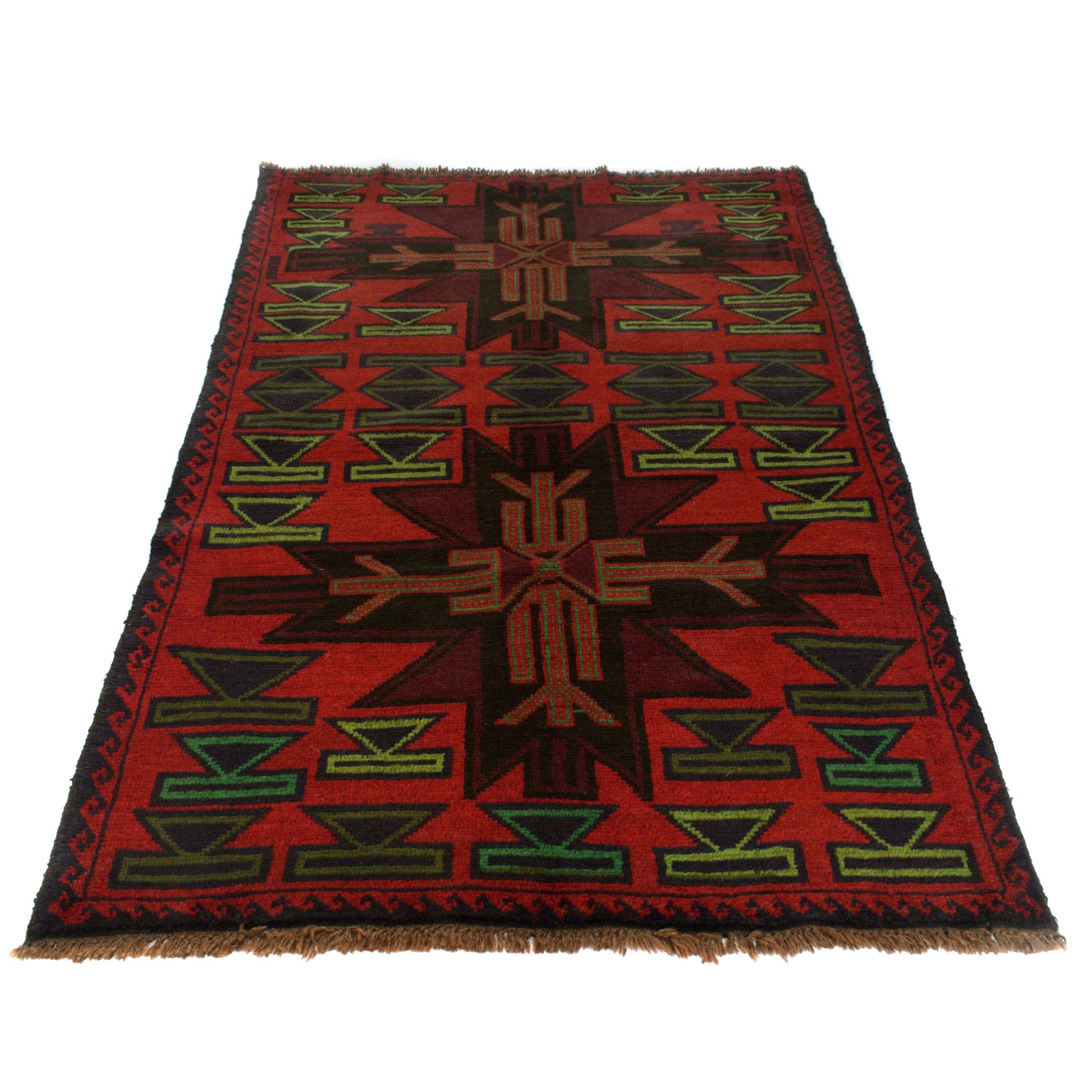 Tribal Baloch Rug 4' 0" x 6' 8" ft / 122 x 203 cm - No. W27454