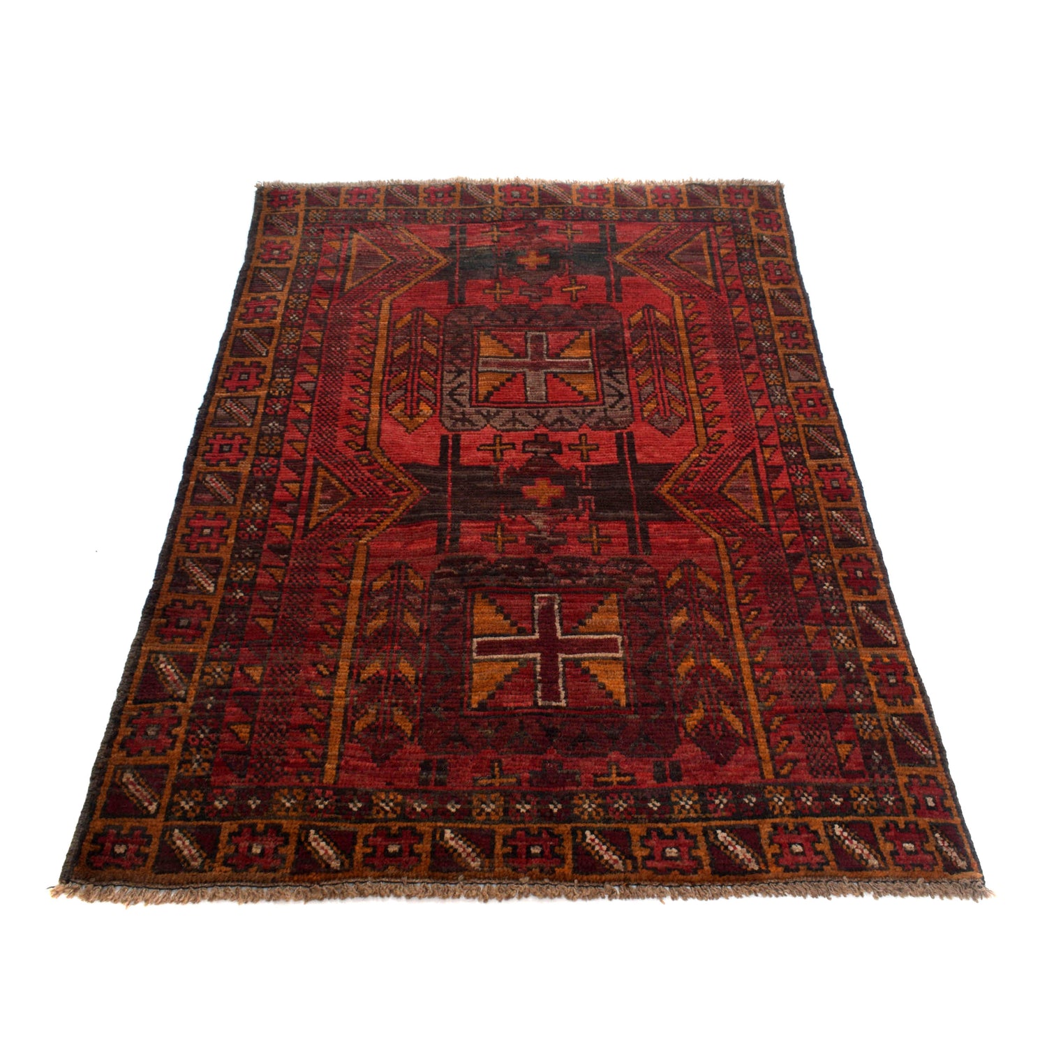 Tribal Baloch Rug 3' 9" x 5' 10" ft / 114 x 178 cm - No. W27462