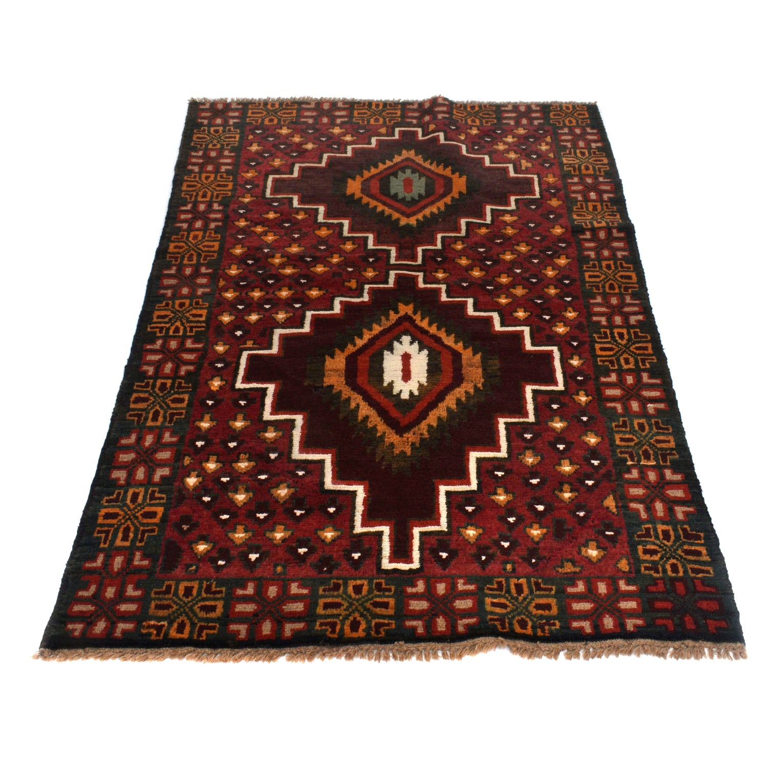 Tribal Baloch Rug 3' 8" x 6' 1" ft / 111 x 186 cm - No. W27463