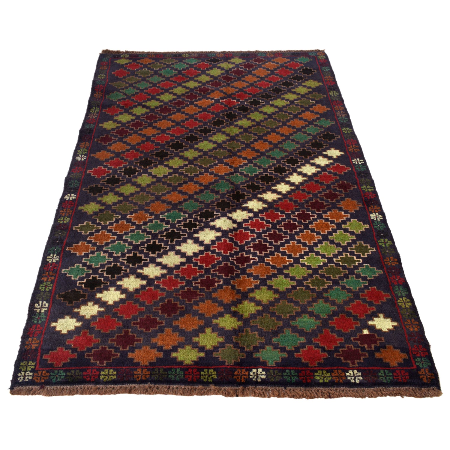 Tribal Baloch Rug 3' 12" x 6' 3" ft / 121 x 190 cm - No. W28014