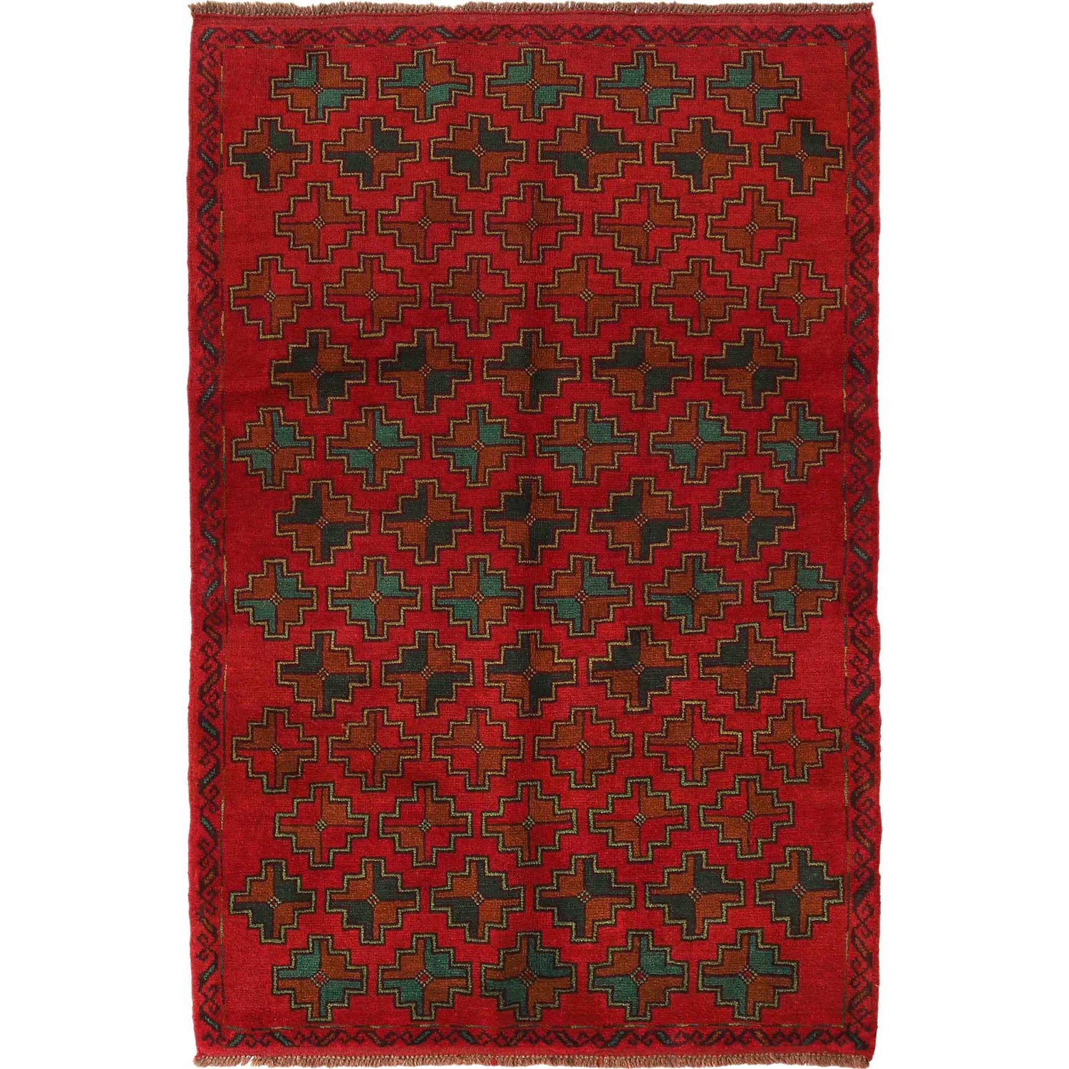 Tribal Baloch Rug 4' 2" x 6' 4" ft / 127 x 194 cm - No. W28022