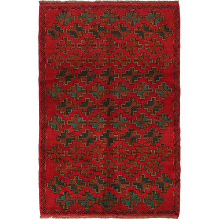 Tribal Baloch Rug 4' 2" x 6' 4" ft / 127 x 194 cm - No. W28022