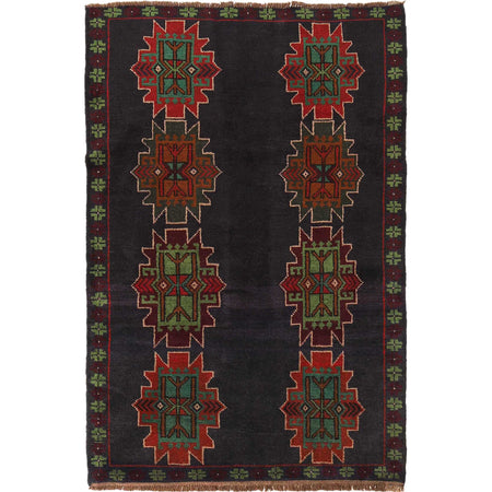 Tribal Baloch Rug 4' 2" x 6' 5" ft / 127 x 195 cm - No. W28023