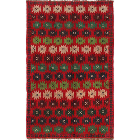 Tribal Baloch Rug 4' 1" x 6' 6" ft / 124 x 198 cm - No. W28026