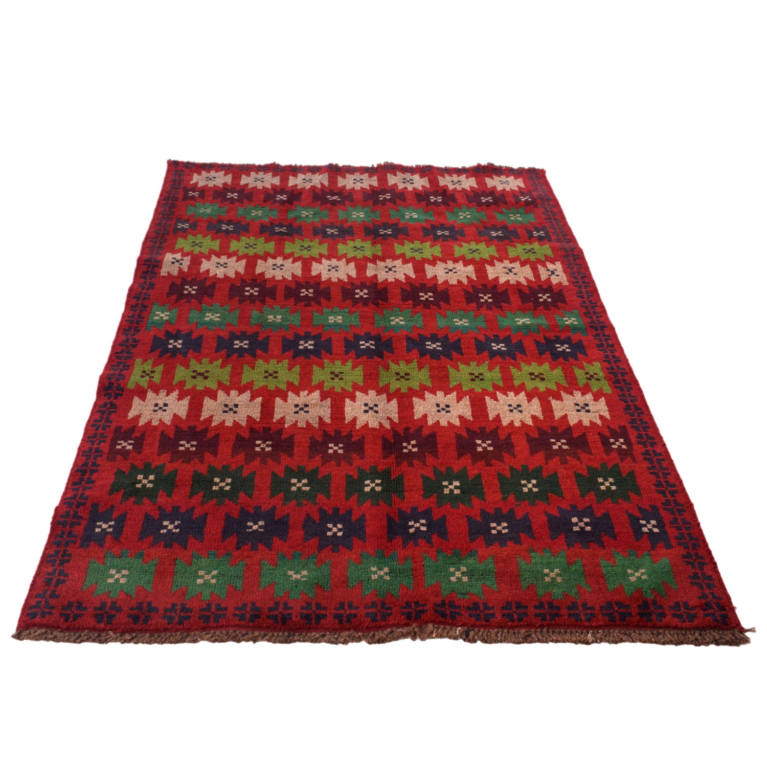 Tribal Baloch Rug 4' 1" x 6' 6" ft / 124 x 198 cm - No. W28026