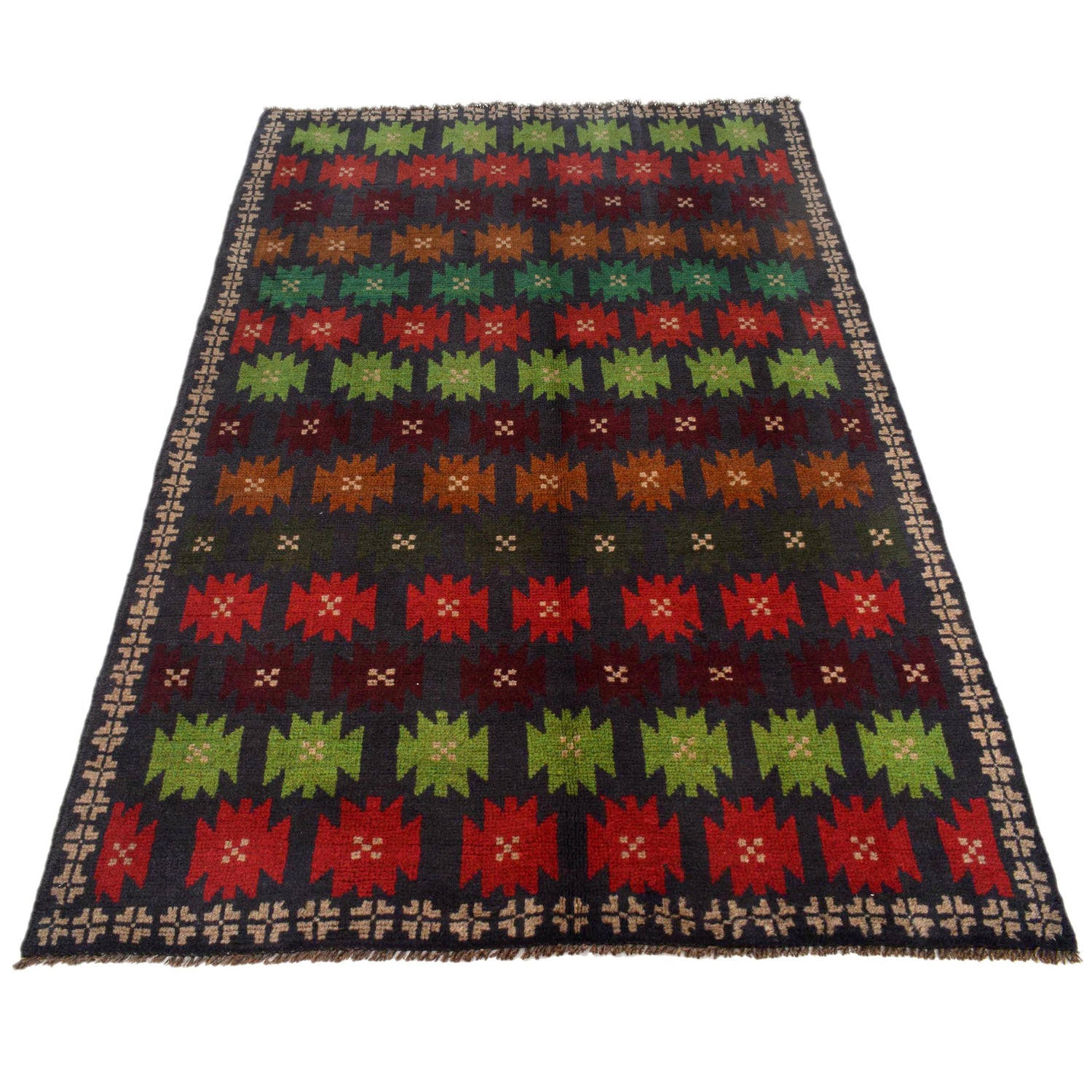 Tribal Baloch Rug 4' 1" x 6' 5" ft / 125 x 195 cm - No. W29016