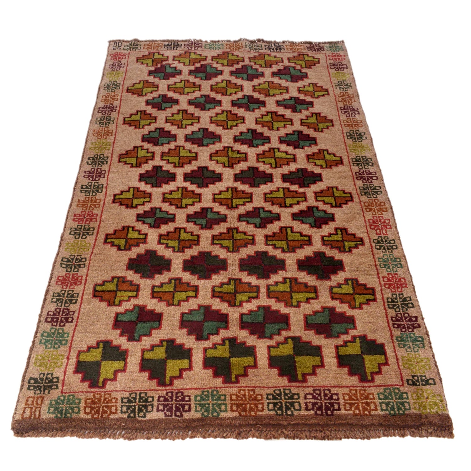 Tribal Baloch Rug 3' 9" x 6' 3" ft / 115 x 191 cm - No. W29019
