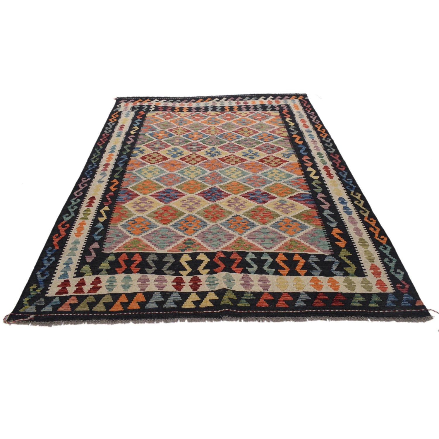 Handmade Vegetable Kilim 5' 8" x 8' 2" ft / 172 x 250 cm - No. W30121