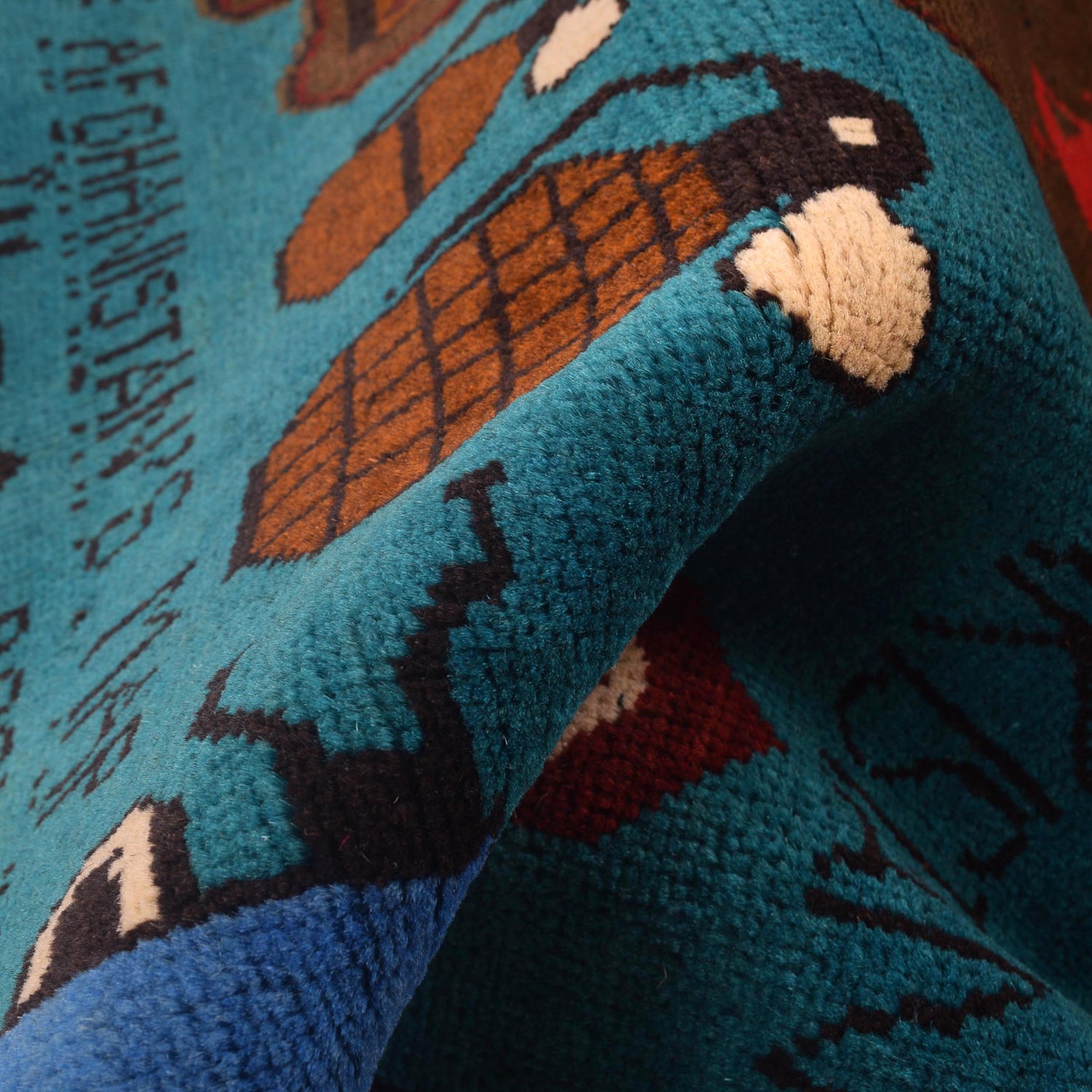 Handcrafted Afghan War Rug 2' 10" x 4' 0" ft / 87 x 123 cm - No. W30735