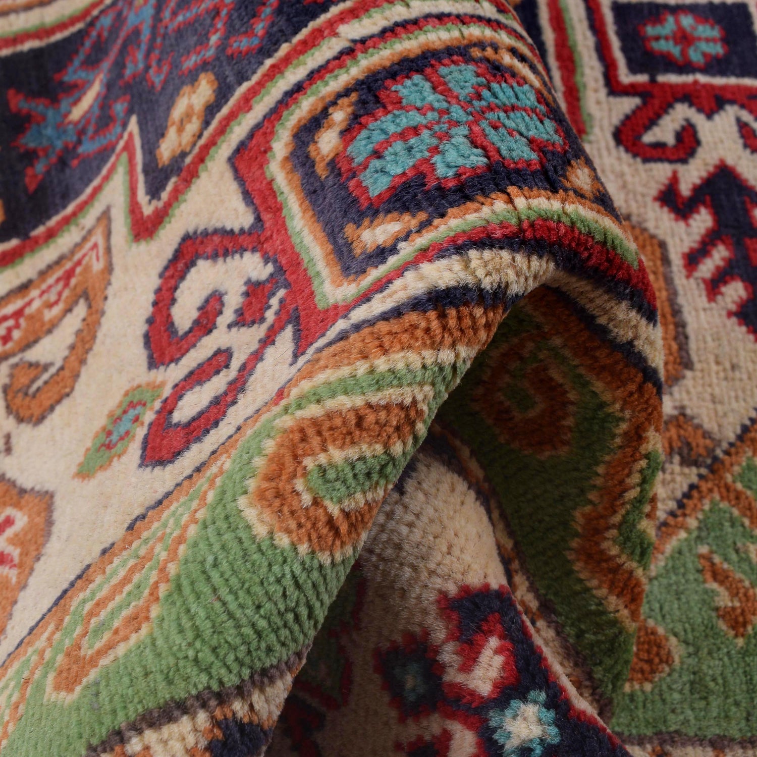 Hand Knotted Kazak Oriental Rug 3' 3" x 4' 8" ft / 98 x 143 cm - No. W30743