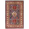 Handmade Kazak Area Rug 3' 11" x 5' 11" ft / 120 x 181 cm - No. W30744