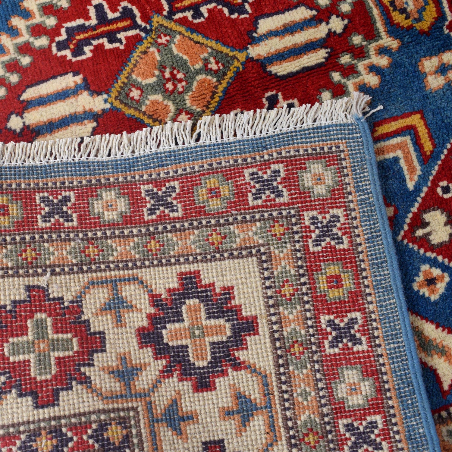 Handmade Kazak Area Rug 3' 11" x 5' 11" ft / 120 x 181 cm - No. W30744