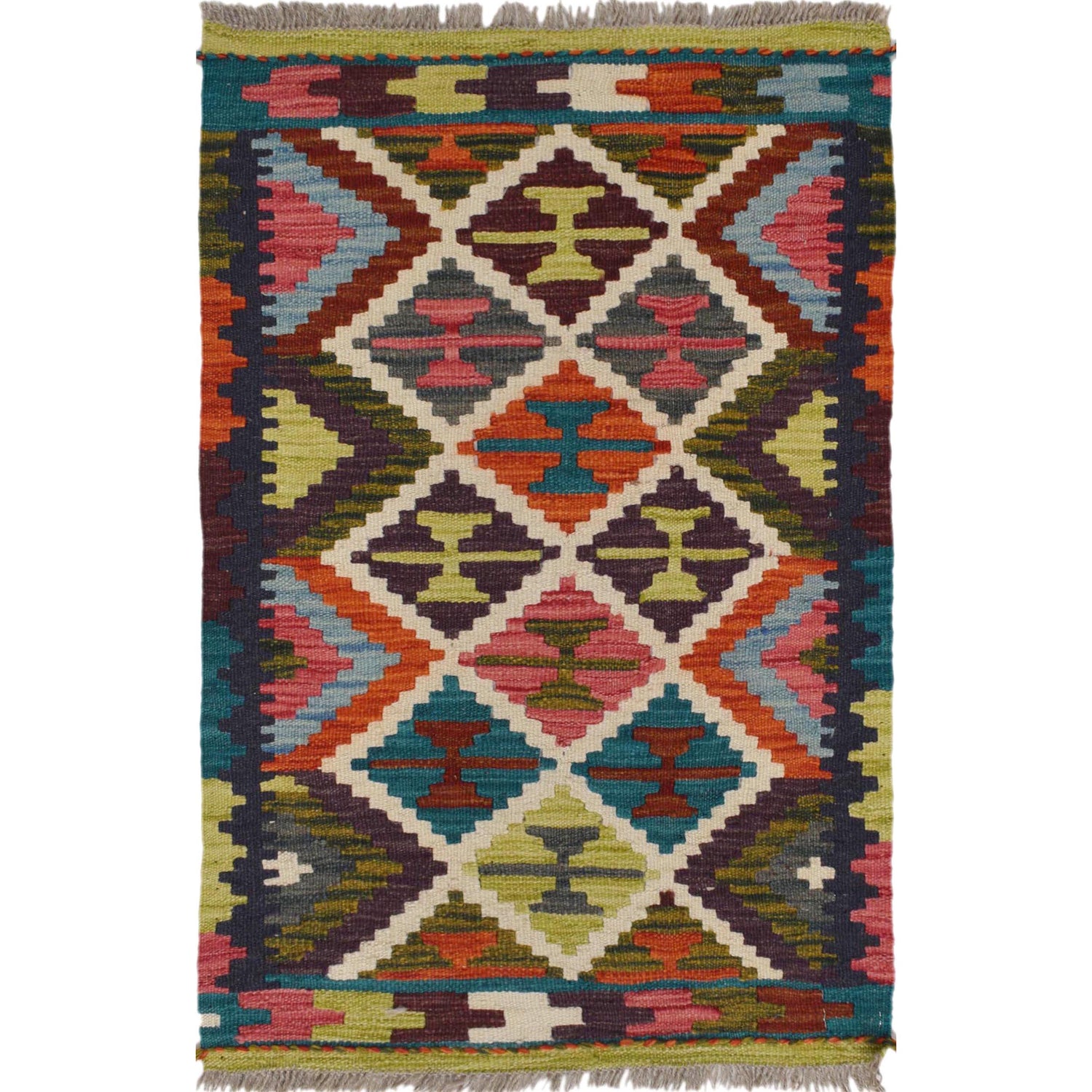 Handmade Vegetable Kilim 2' 0 x 2' 11" ft / 60 x 90 cm - No. W30776