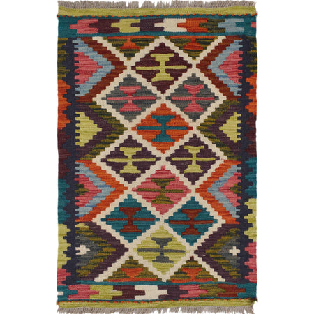 Handmade Vegetable Kilim 2' 0 x 2' 11" ft / 60 x 90 cm - No. W30776