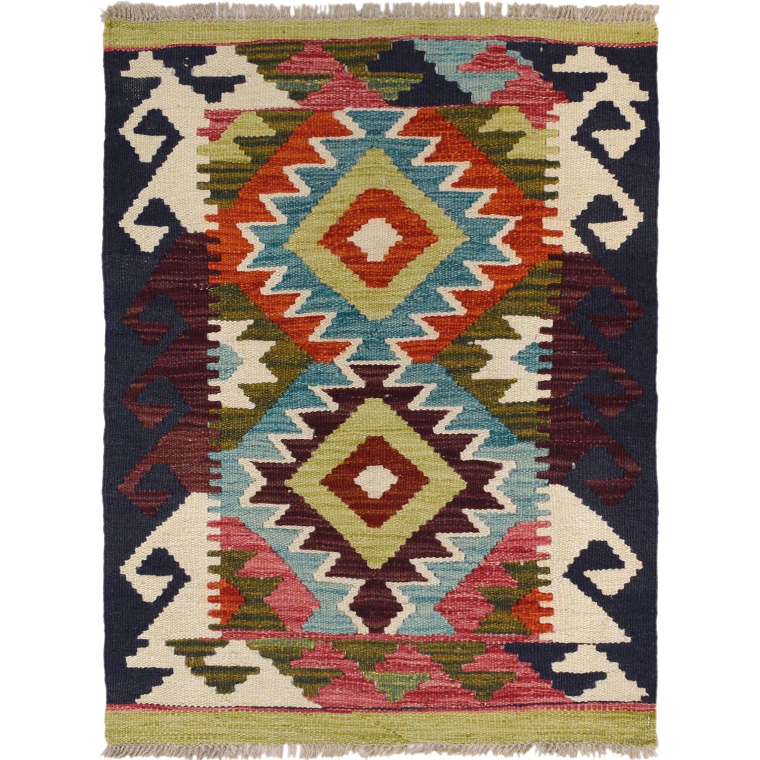 Handmade Vegetable Kilim 2' 2 x 2' 10" ft / 66 x 86 cm - No. W30777
