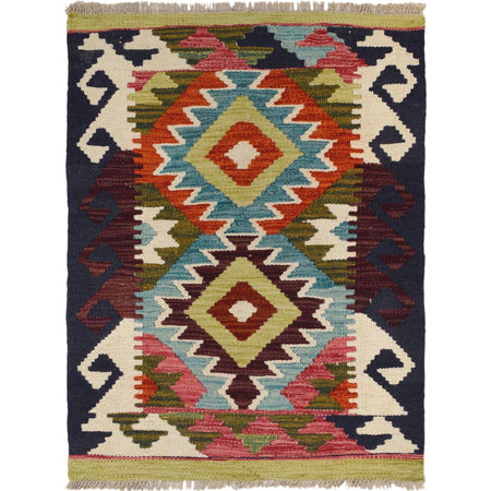 Handmade Vegetable Kilim 2' 2 x 2' 10" ft / 66 x 86 cm - No. W30777