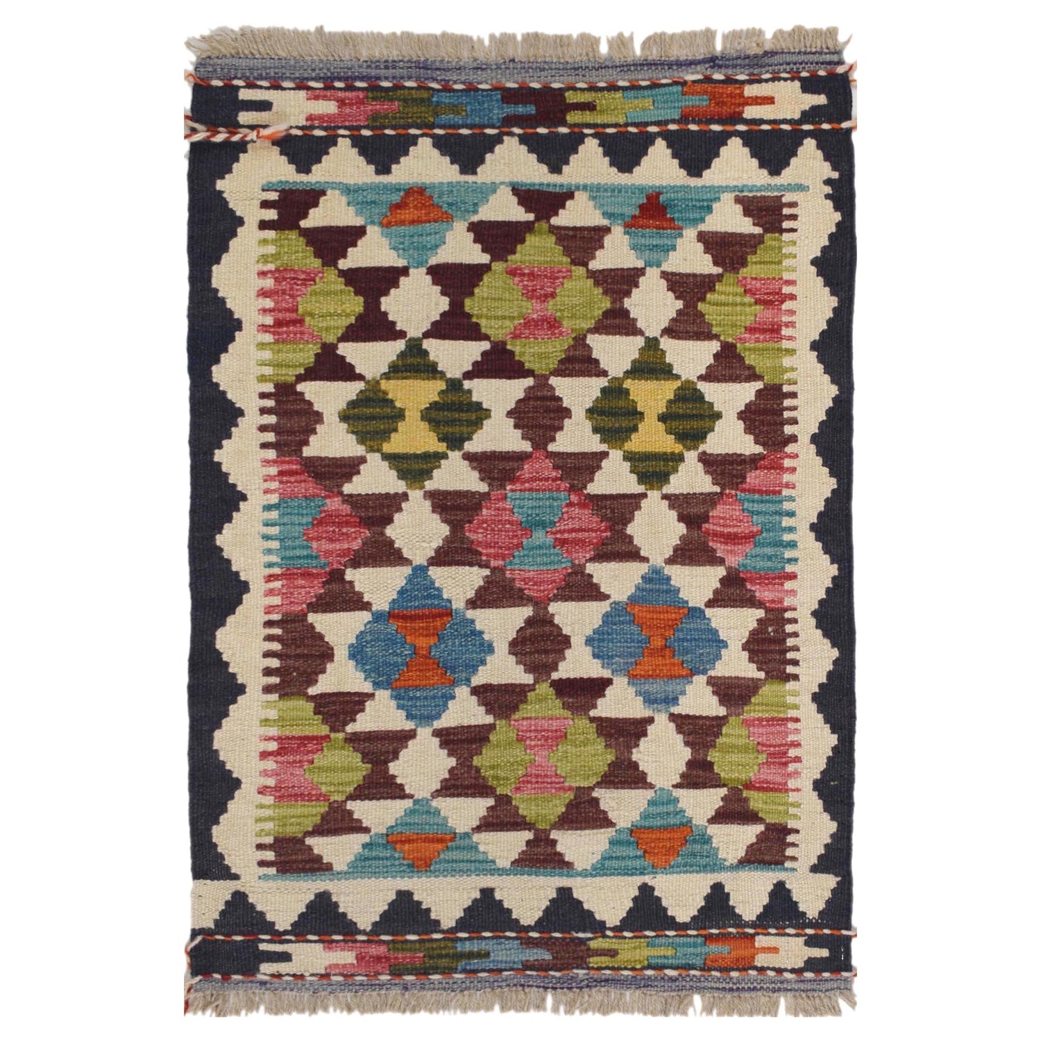 Handmade Vegetable Kelim 2' 0 x 2' 9" ft / 60 x 83 cm - No. W30782