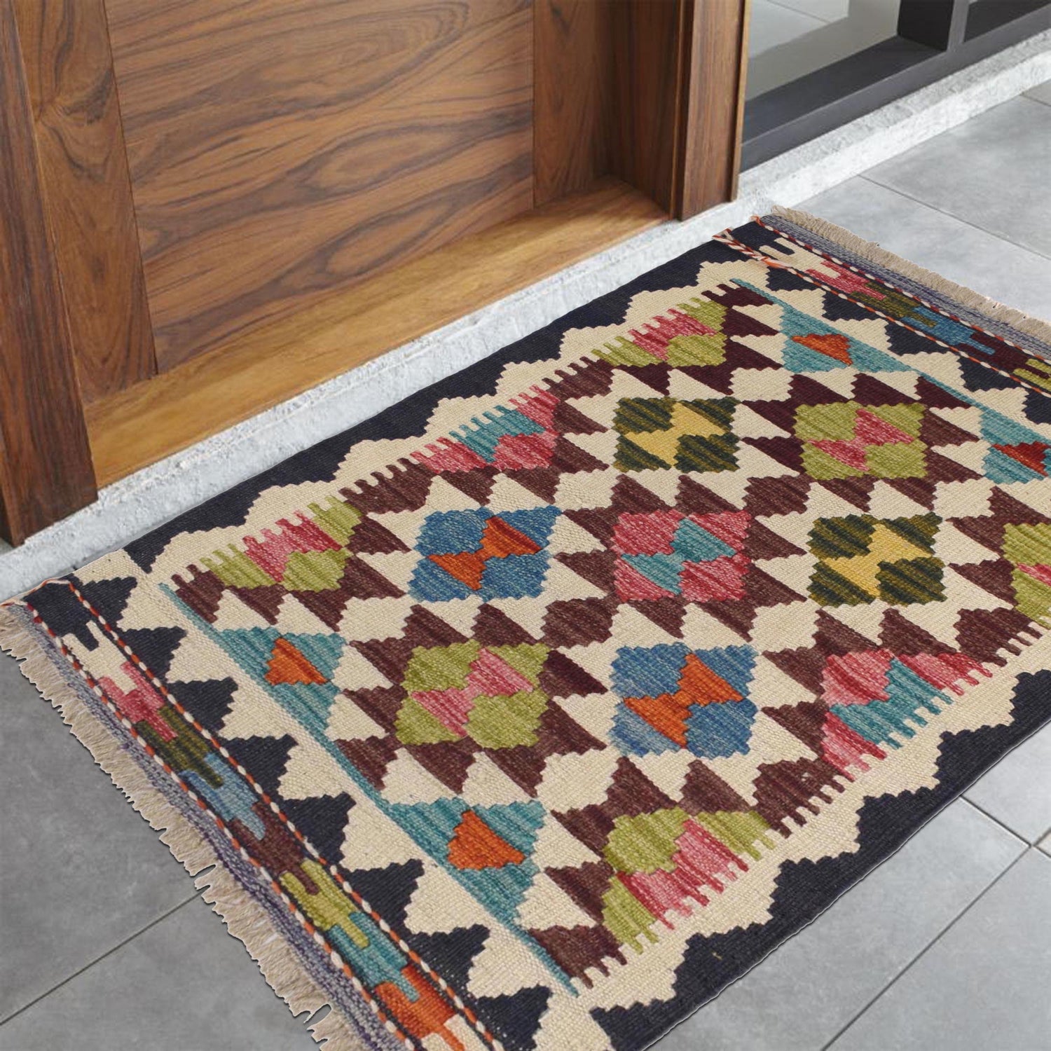 Handmade Vegetable Kelim 2' 0 x 2' 9" ft / 60 x 83 cm - No. W30782